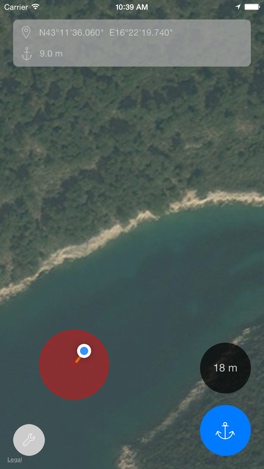 Screenshot of specifying the safe area with recent movement shown